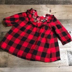 Gap Buffalo Plaid Floral Dress
